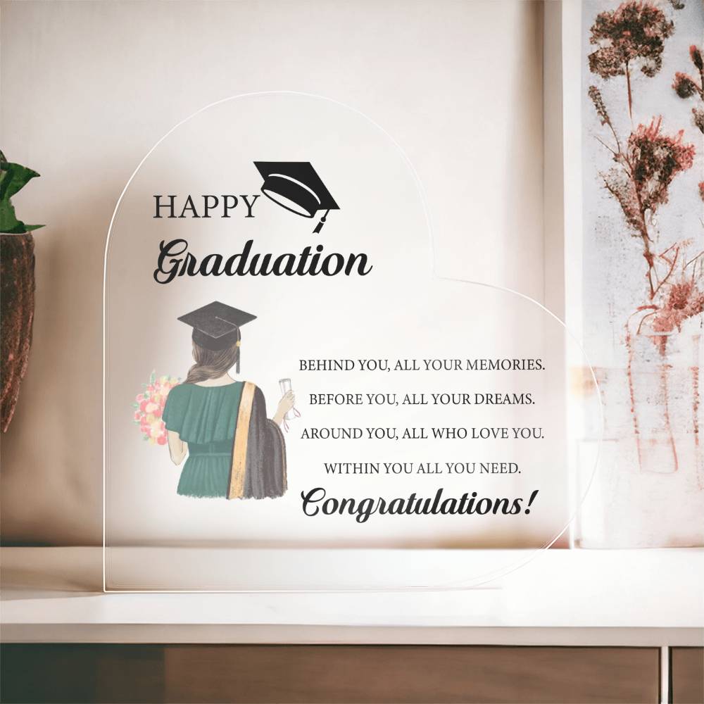 Graduation Heart Acrylic Plaque-[product type]