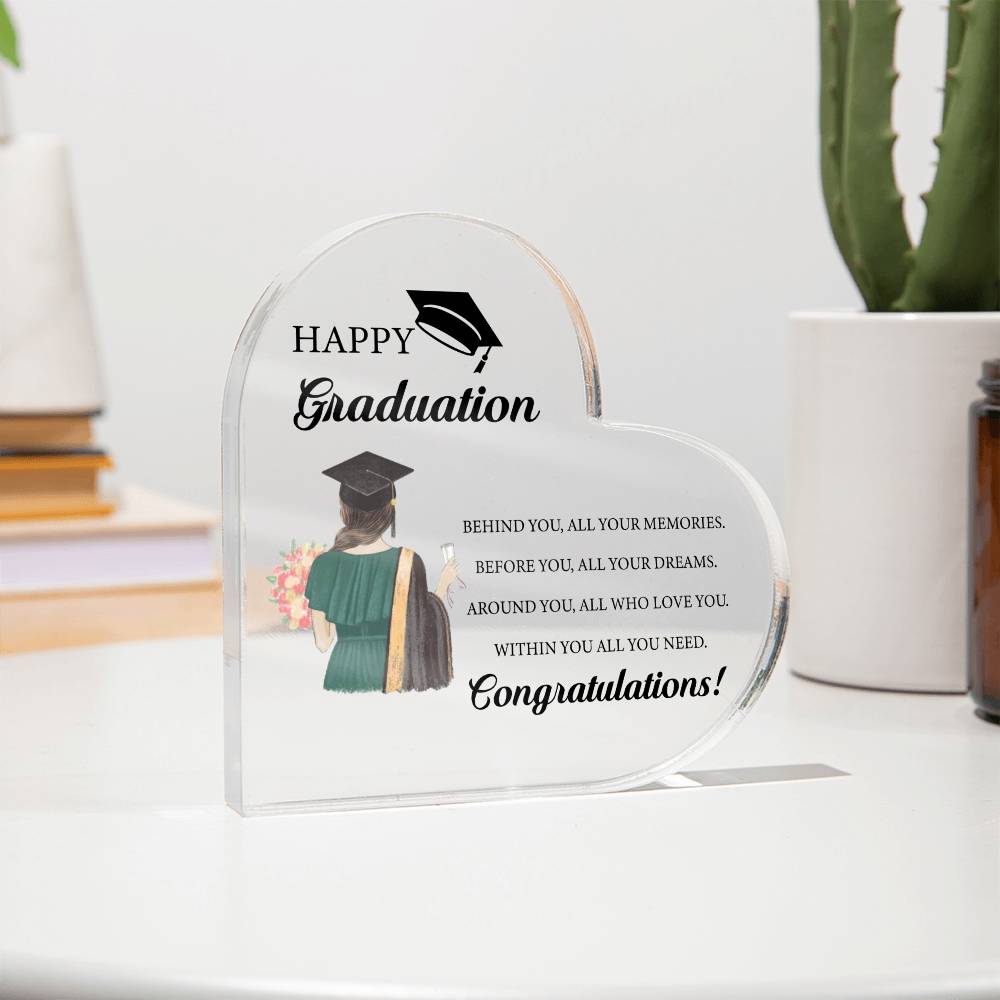 Graduation Heart Acrylic Plaque-[product type]