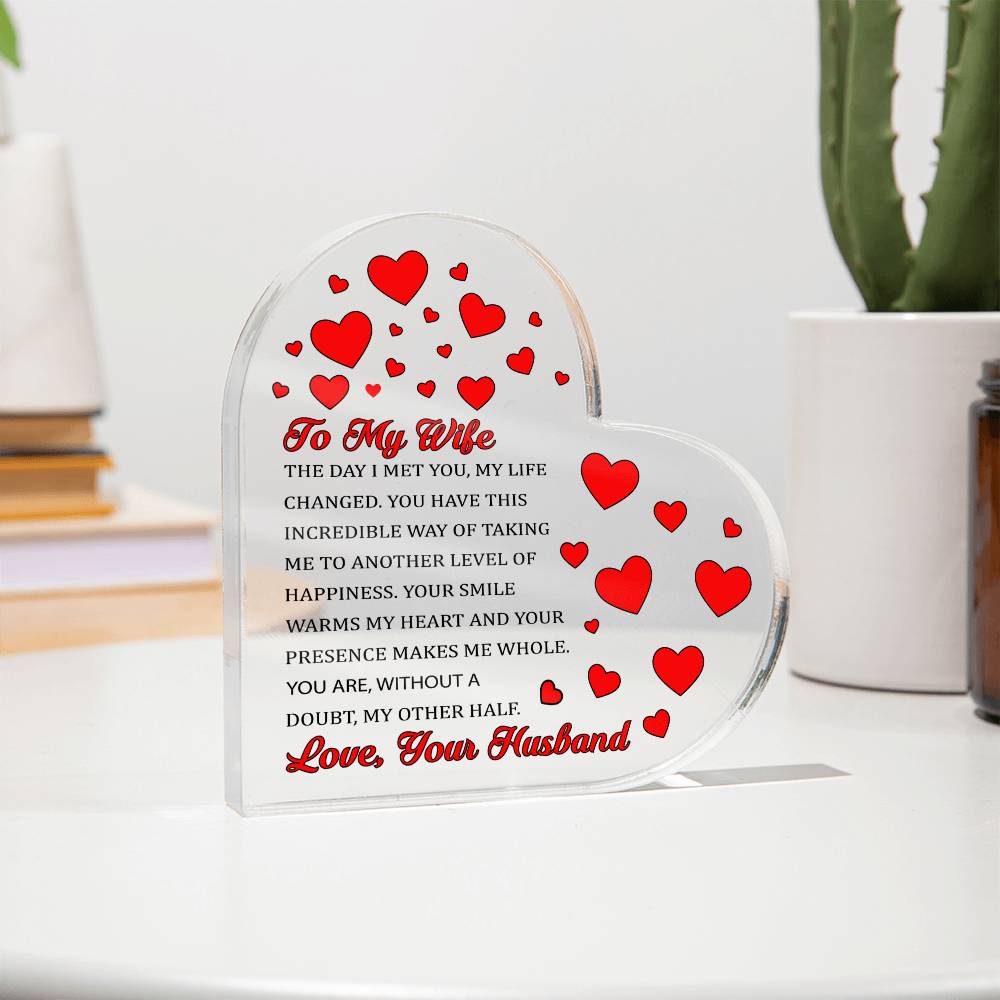 Wife Acrylic Heart Plaque-[product type]