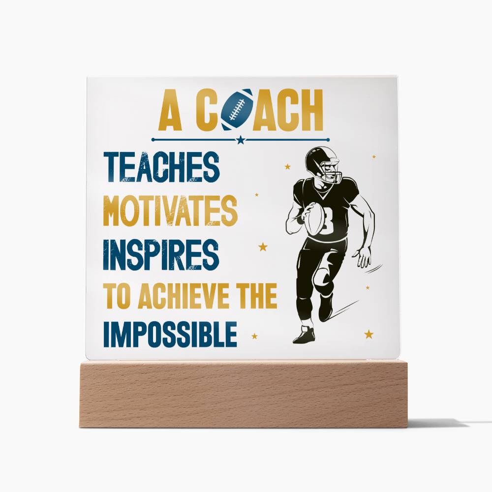 Football Coach Acrylic Plaque-[Heartfelt Family Gift]