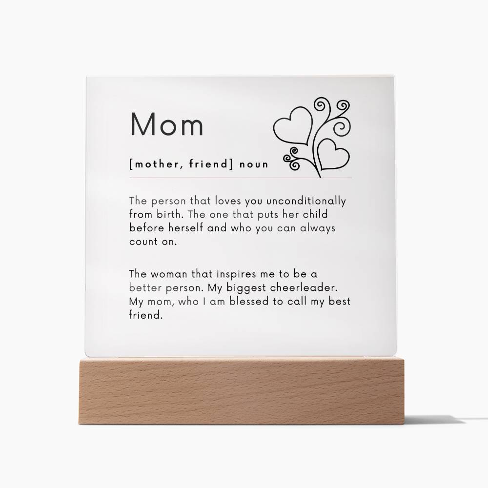 Mom definition Square Acrylic Plaque-[product type]