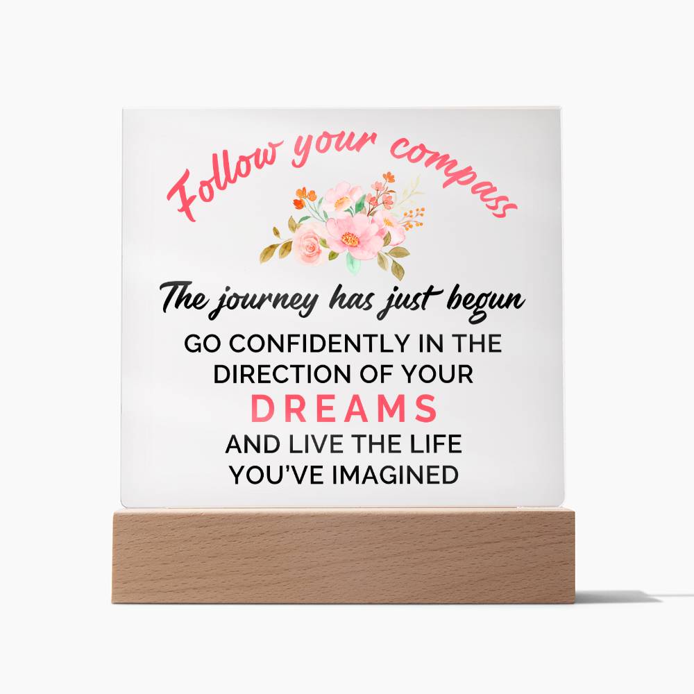 Graduation Follow Your Compass Plaque Gift-[product type]