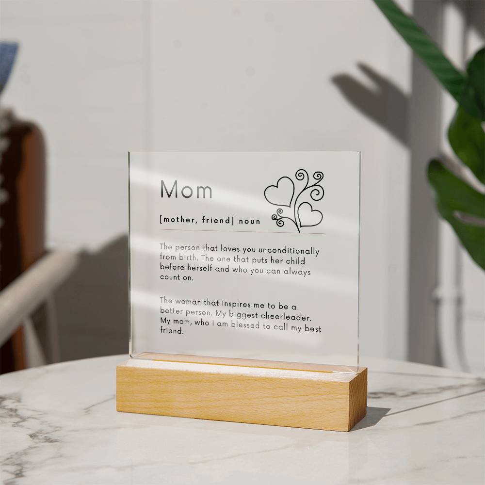 Mom definition Square Acrylic Plaque-[product type]