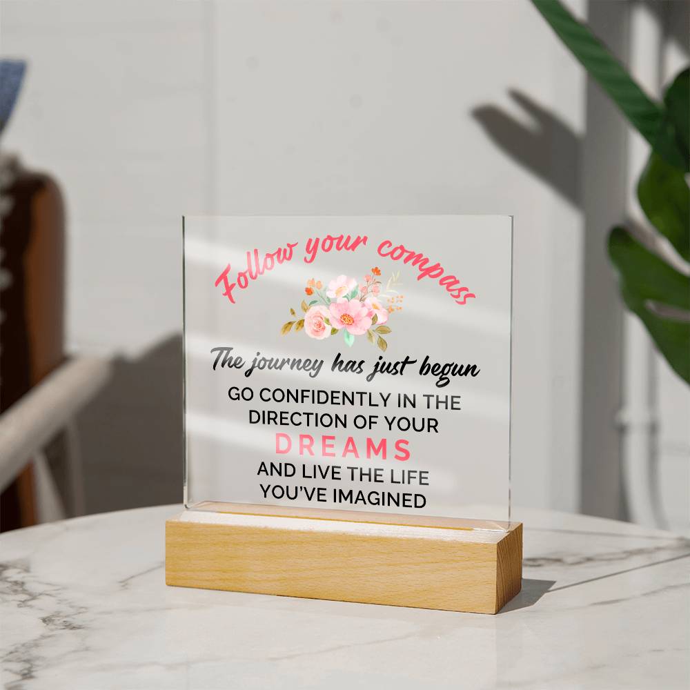 Graduation Follow Your Compass Plaque Gift-[product type]