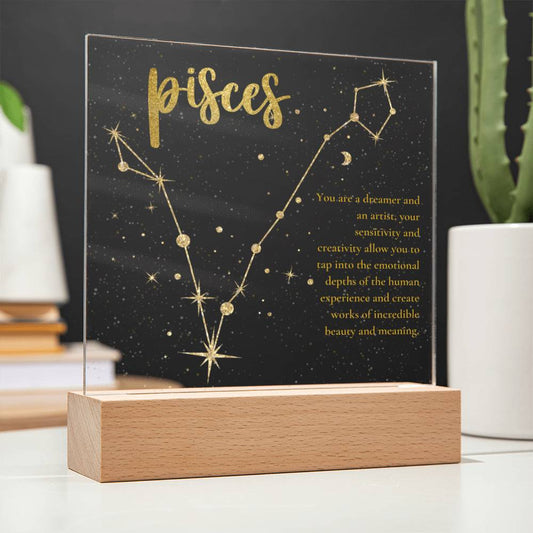 Pisces Lighted Acrylic Plaque-[product type]