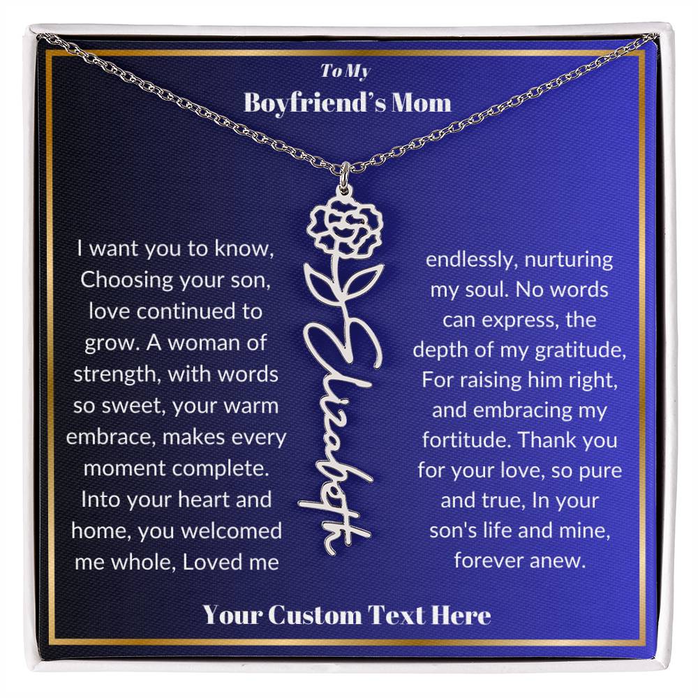 To My Boyfriends Mom Birth Flower Necklace  Gift-[product type]