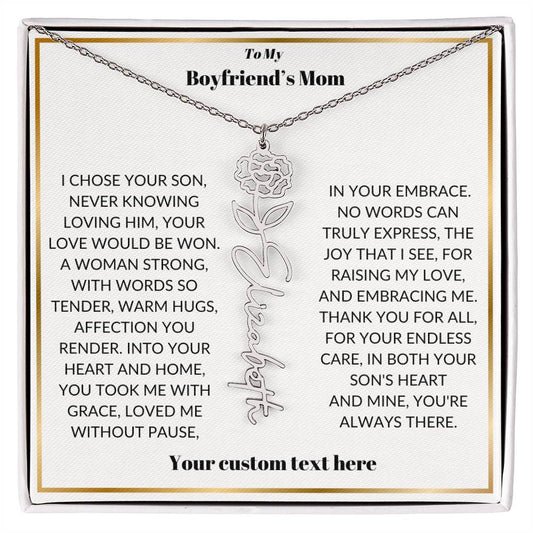 To My Boyfriends Mom Birthflower Necklace Gift-[product type]