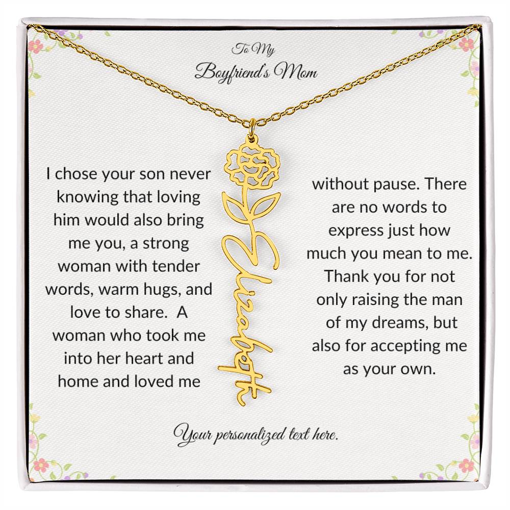 To My Boyfriends Mom Birth Flower Necklace-[product type]