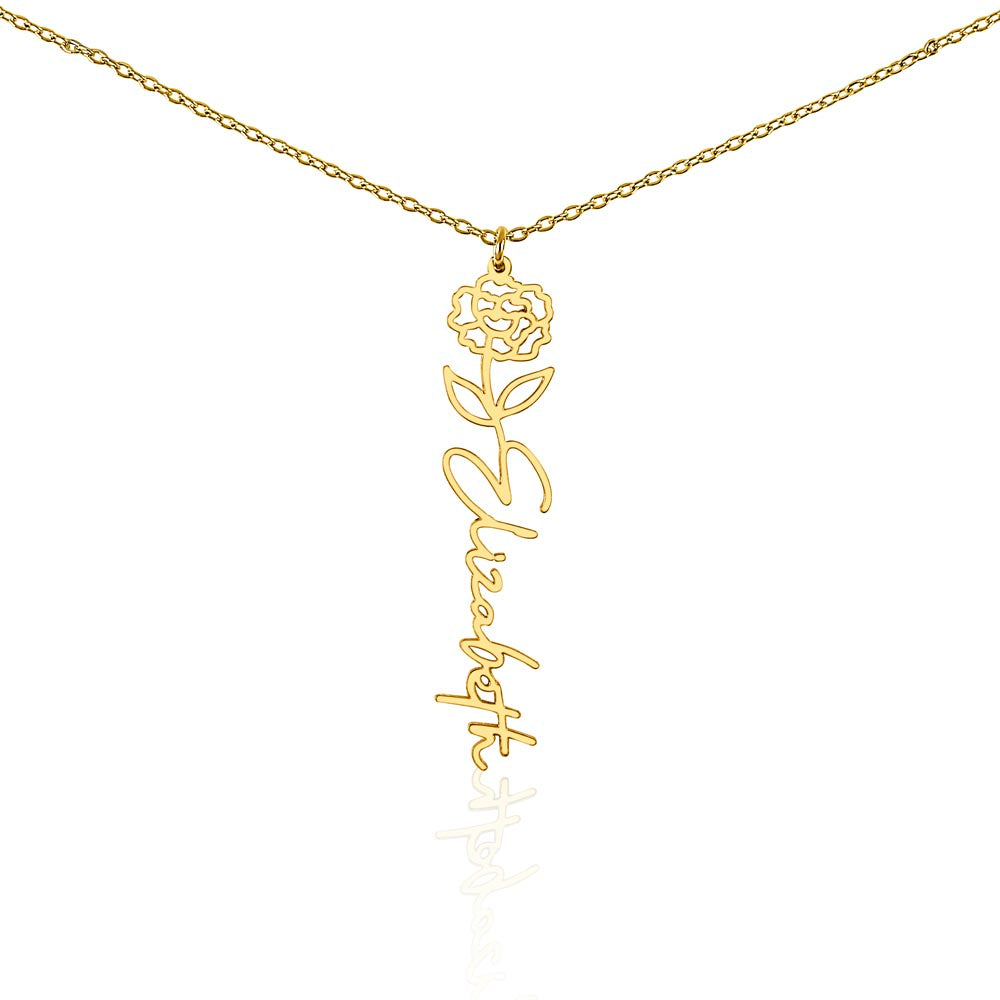 Class of 2024 Graduation Necklace - Birth flower Name Necklace-[product type]