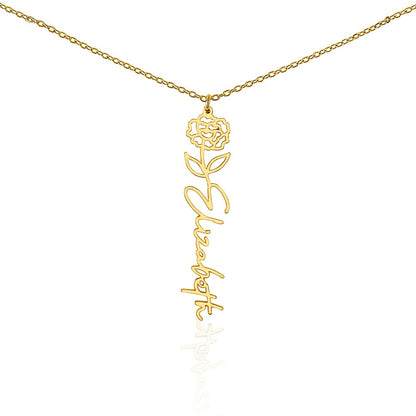 Class of 2024 Graduation Necklace - Birth flower Name Necklace-[product type]