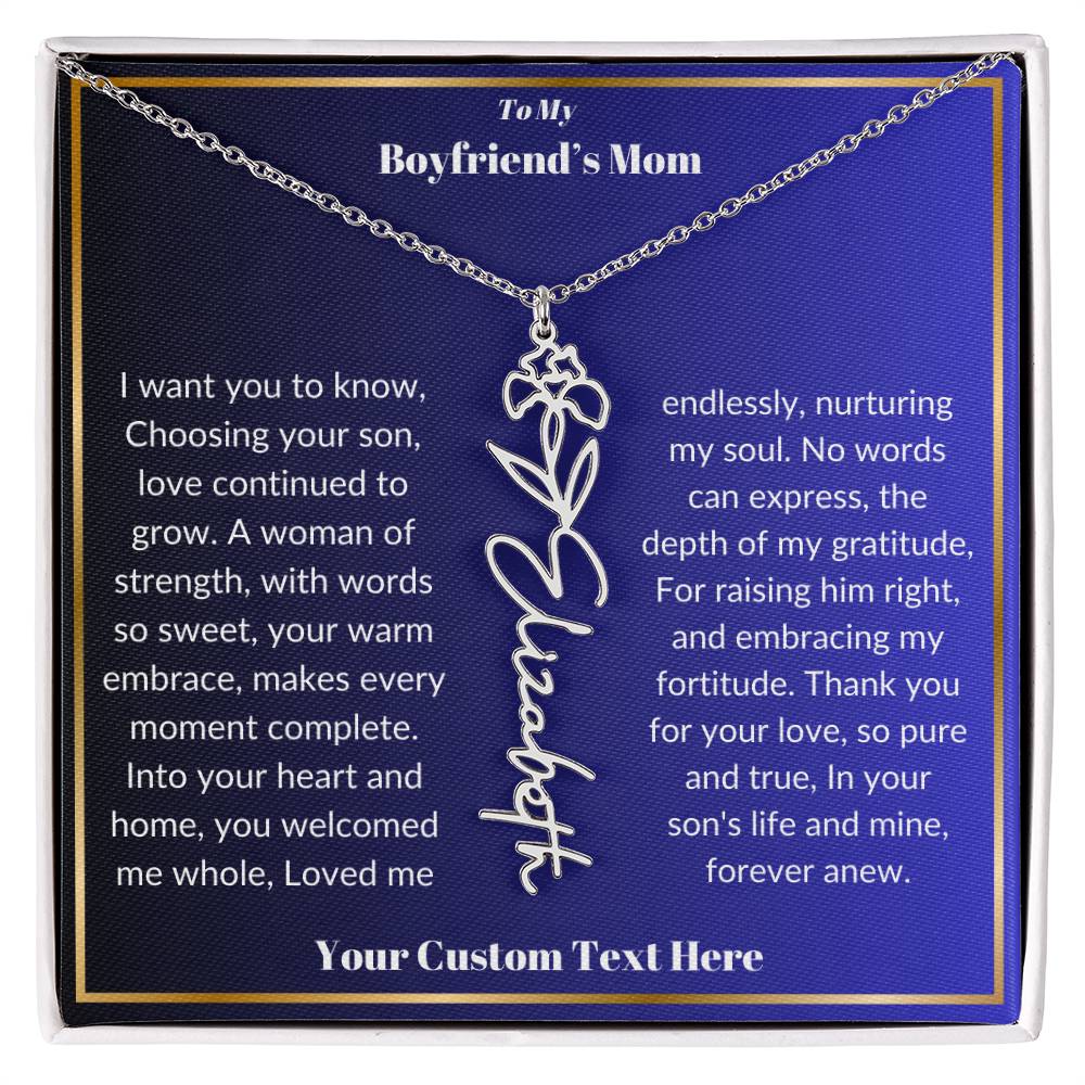 To My Boyfriends Mom Birth Flower Necklace  Gift-[product type]