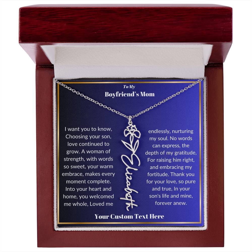 To My Boyfriends Mom Birth Flower Necklace  Gift-[product type]