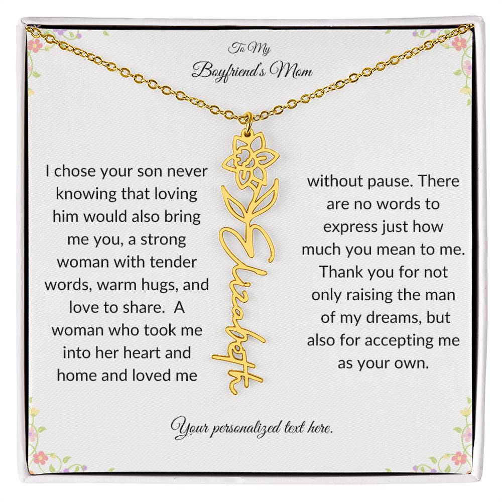 To My Boyfriends Mom Birth Flower Necklace-[product type]