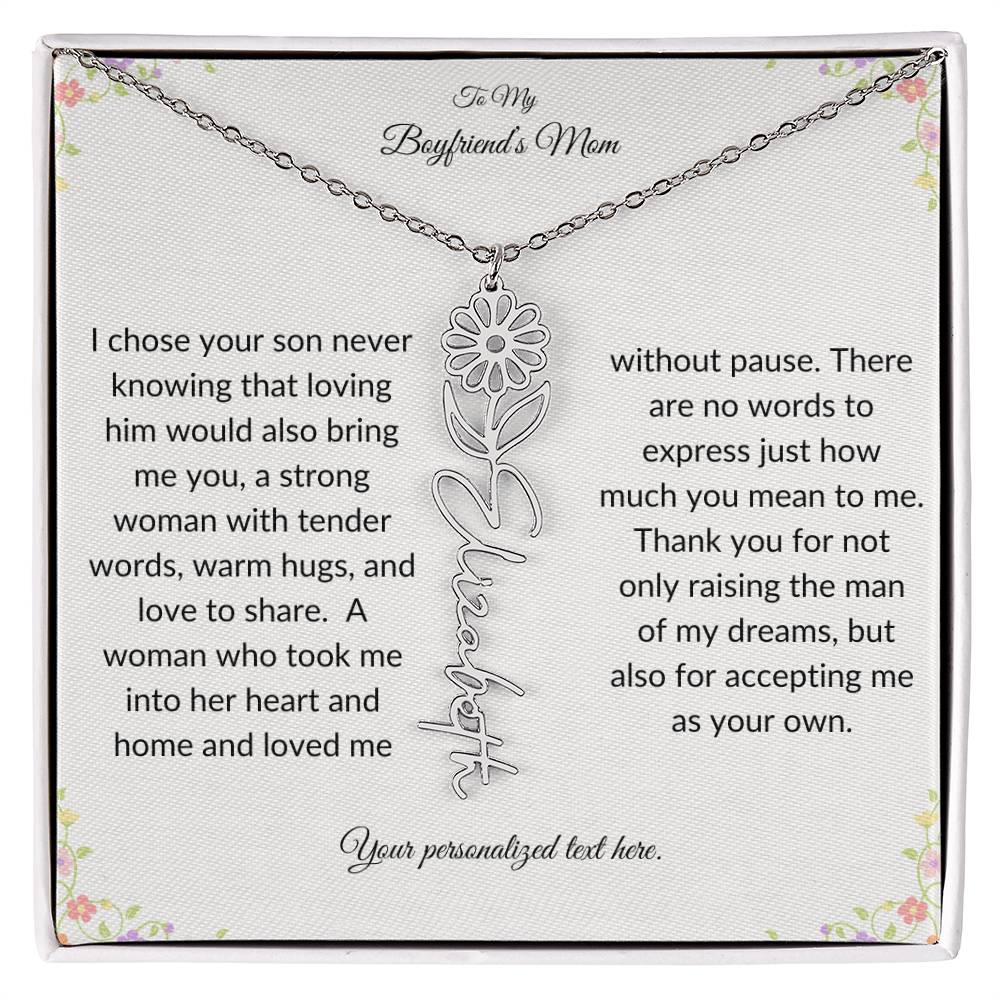 To My Boyfriends Mom Birth Flower Necklace-[product type]