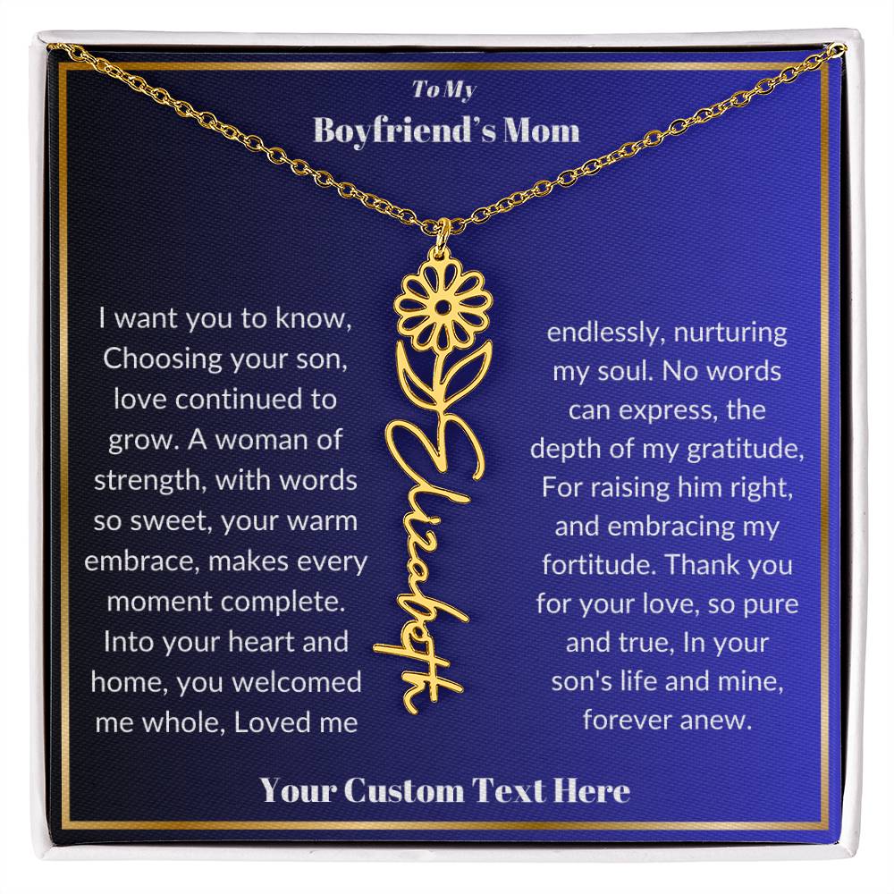 To My Boyfriends Mom Birth Flower Necklace  Gift-[product type]