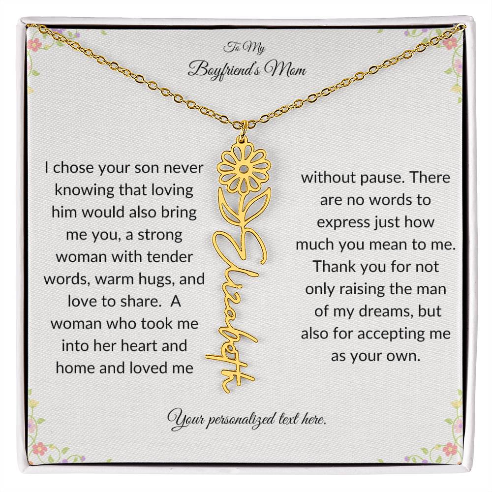 To My Boyfriends Mom Birth Flower Necklace-[product type]