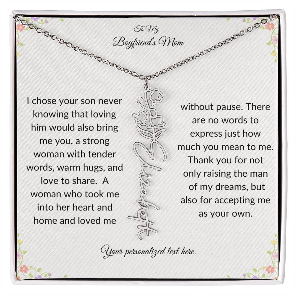 To My Boyfriends Mom Birth Flower Necklace-[product type]