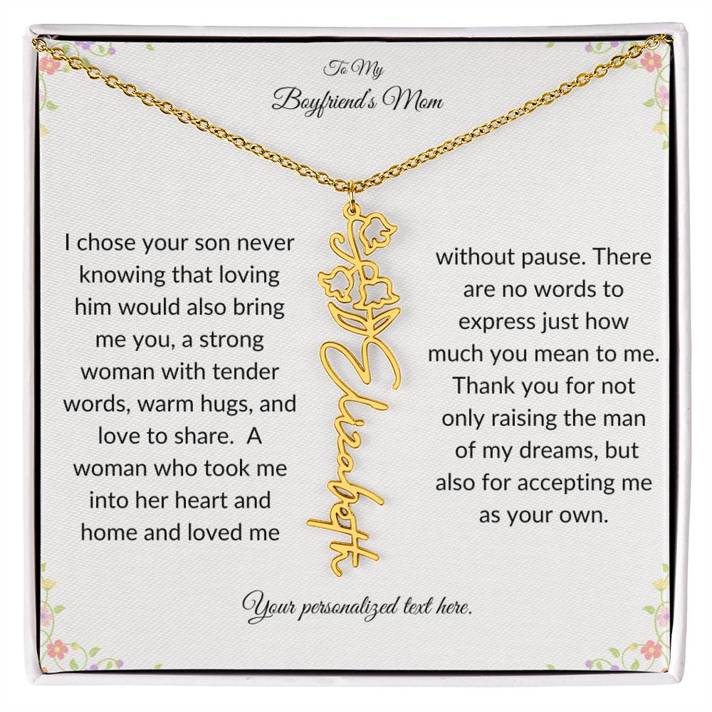 To My Boyfriends Mom Birth Flower Necklace-[product type]