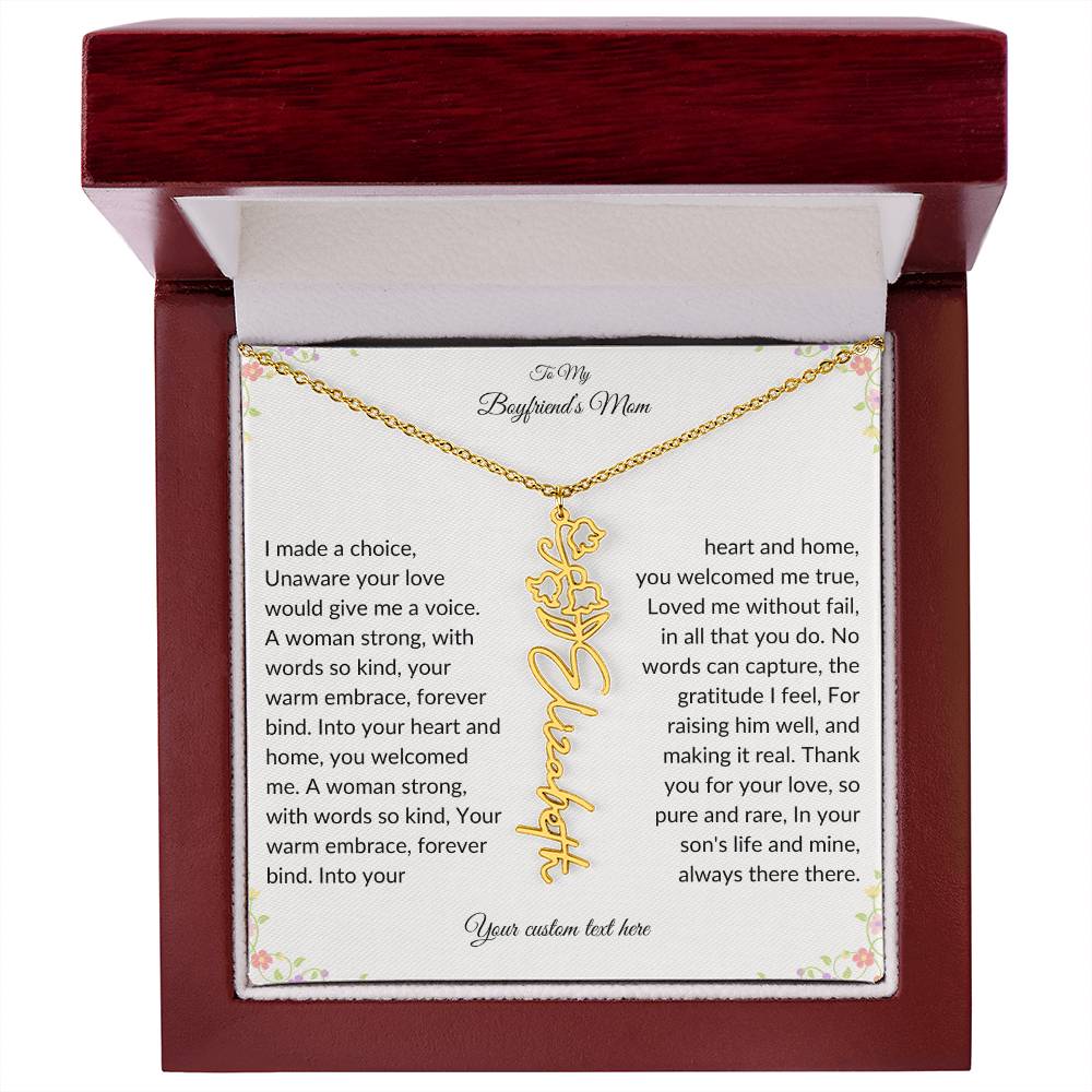 To My Boyfriends Mom Birth flower Name Necklace-[product type]