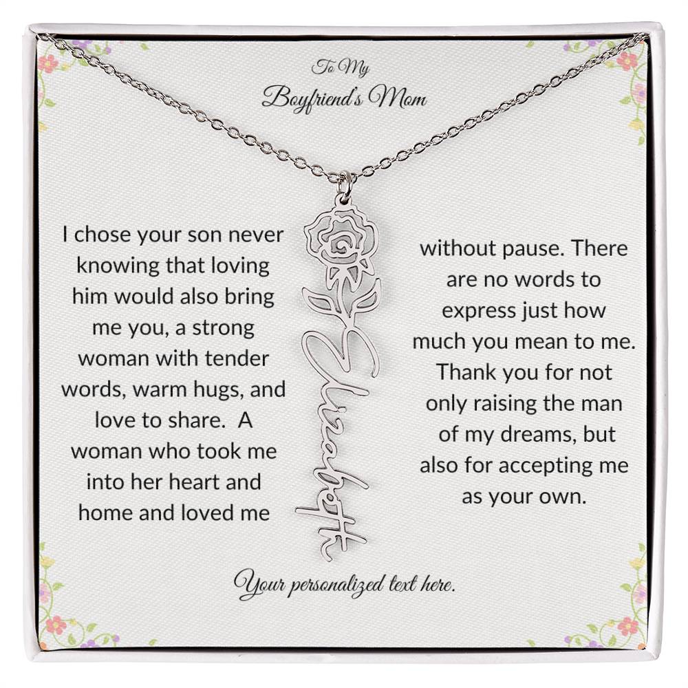 To My Boyfriends Mom Birth Flower Necklace-[product type]