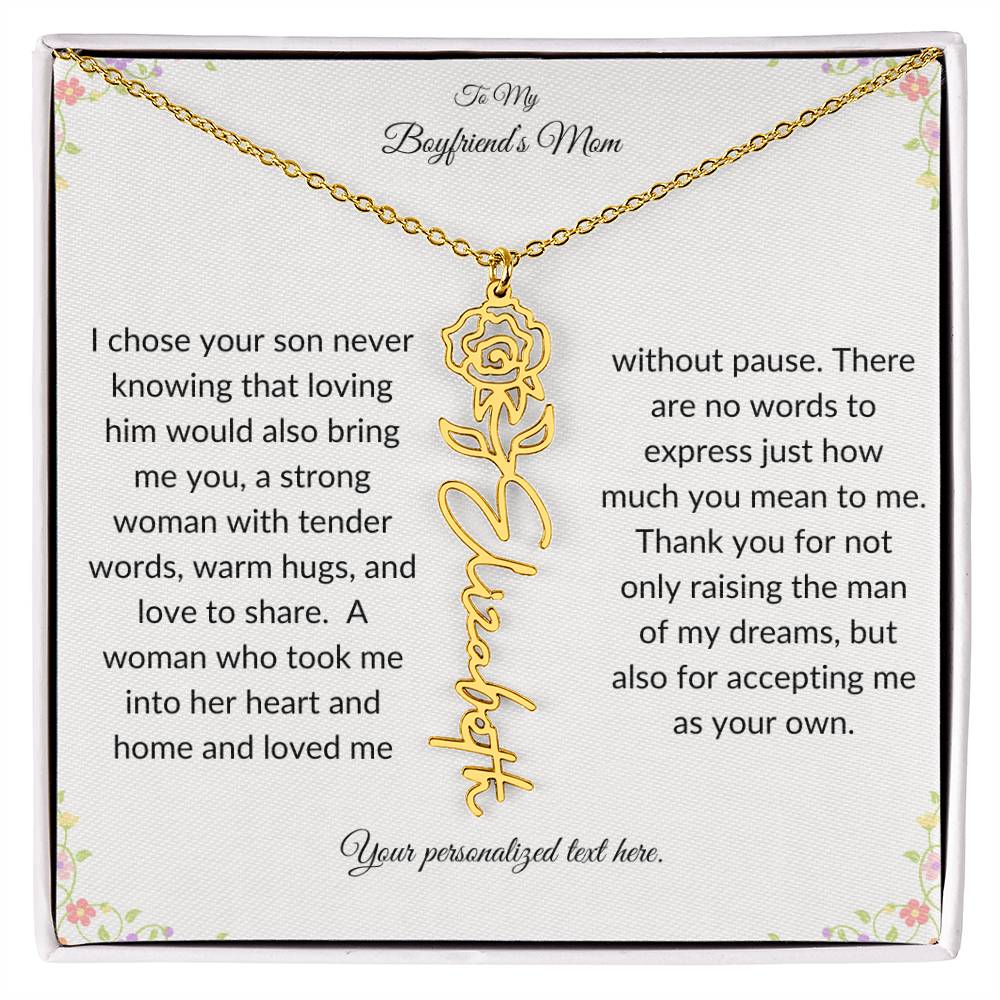 To My Boyfriends Mom Birth Flower Necklace-[product type]