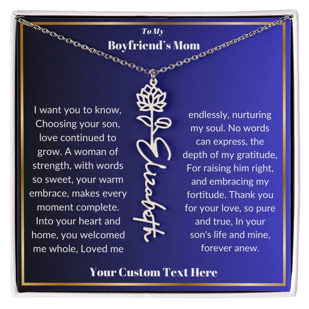 To My Boyfriends Mom Birth Flower Necklace  Gift-[product type]