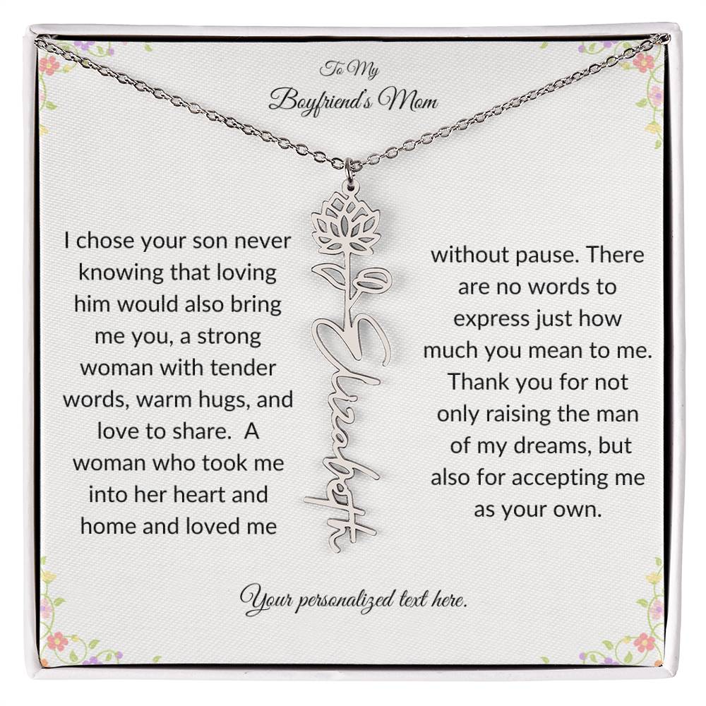 To My Boyfriends Mom Birth Flower Necklace-[product type]