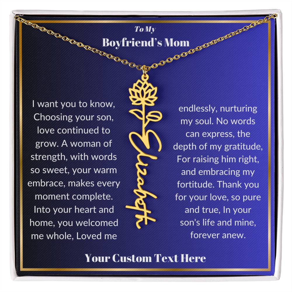 To My Boyfriends Mom Birth Flower Necklace  Gift-[product type]