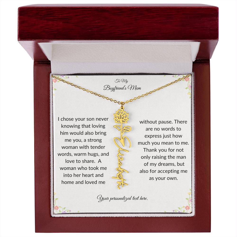 To My Boyfriends Mom Birth Flower Necklace-[product type]