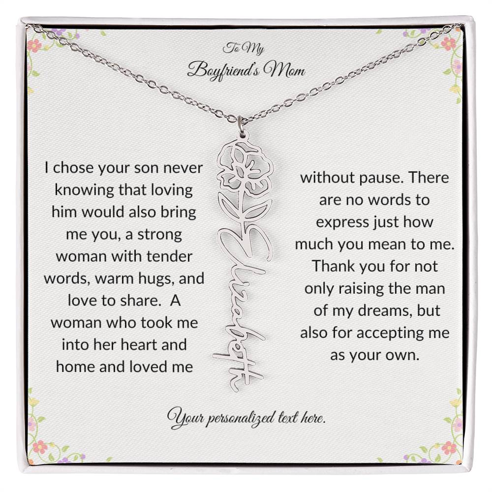 To My Boyfriends Mom Birth Flower Necklace-[product type]