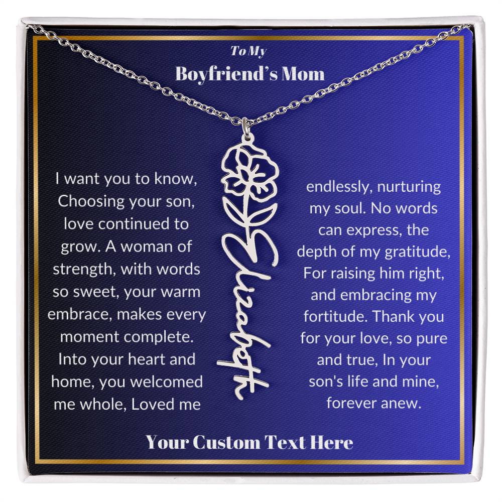 To My Boyfriends Mom Birth Flower Necklace  Gift-[product type]