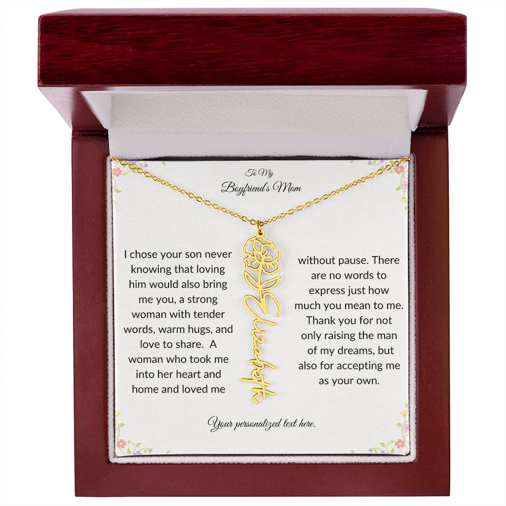 To My Boyfriends Mom Birth Flower Necklace-[product type]