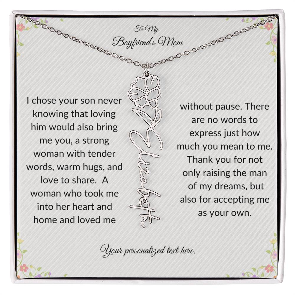 To My Boyfriends Mom Birth Flower Necklace-[product type]