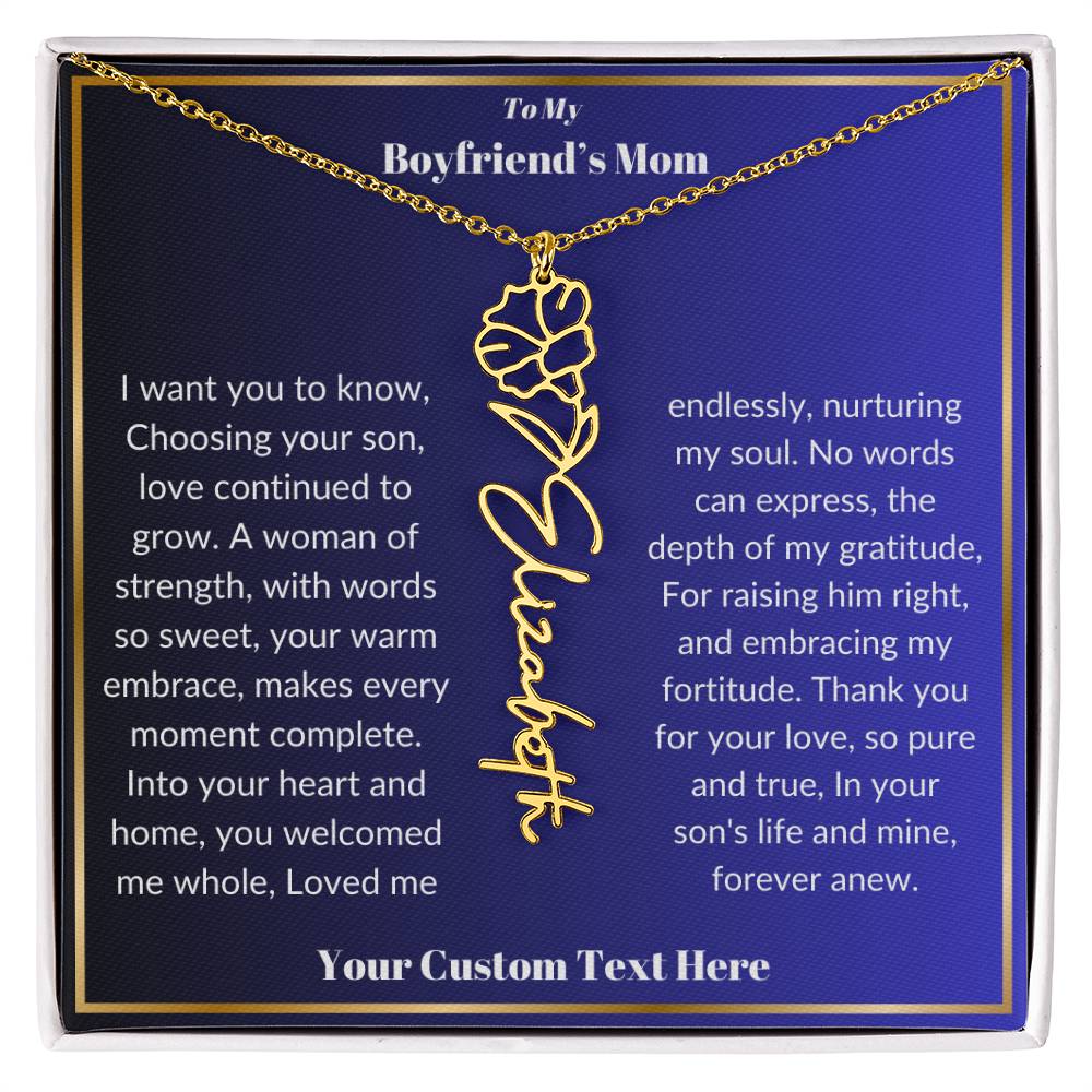 To My Boyfriends Mom Birth Flower Necklace  Gift-[product type]