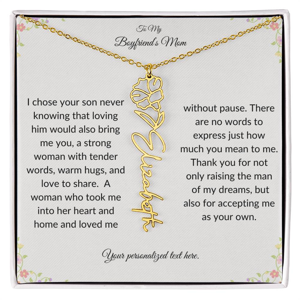 To My Boyfriends Mom Birth Flower Necklace-[product type]