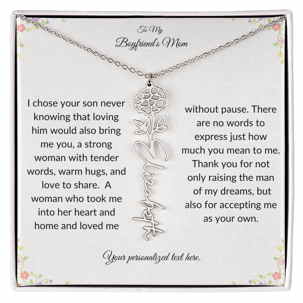 To My Boyfriends Mom Birth Flower Necklace-[product type]