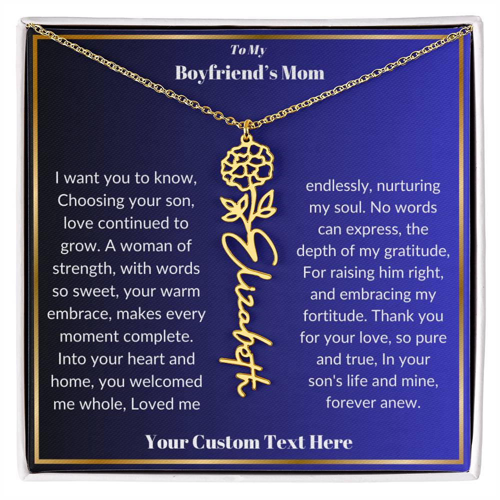 To My Boyfriends Mom Birth Flower Necklace  Gift-[product type]