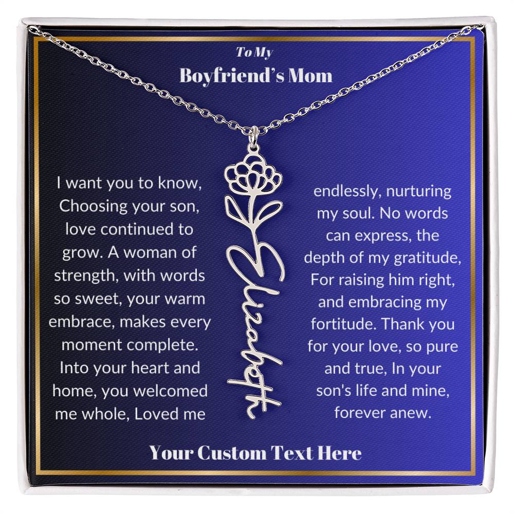 To My Boyfriends Mom Birth Flower Necklace  Gift-[product type]