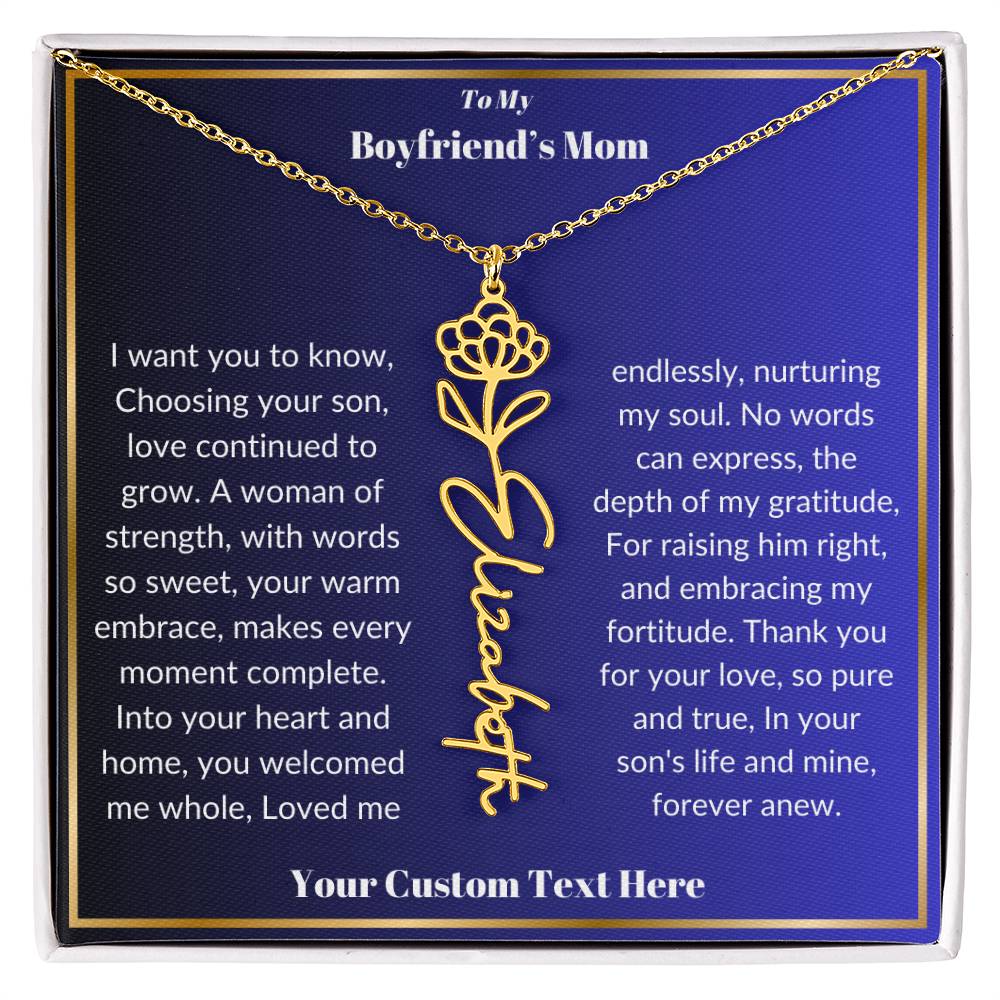 To My Boyfriends Mom Birth Flower Necklace  Gift-[product type]