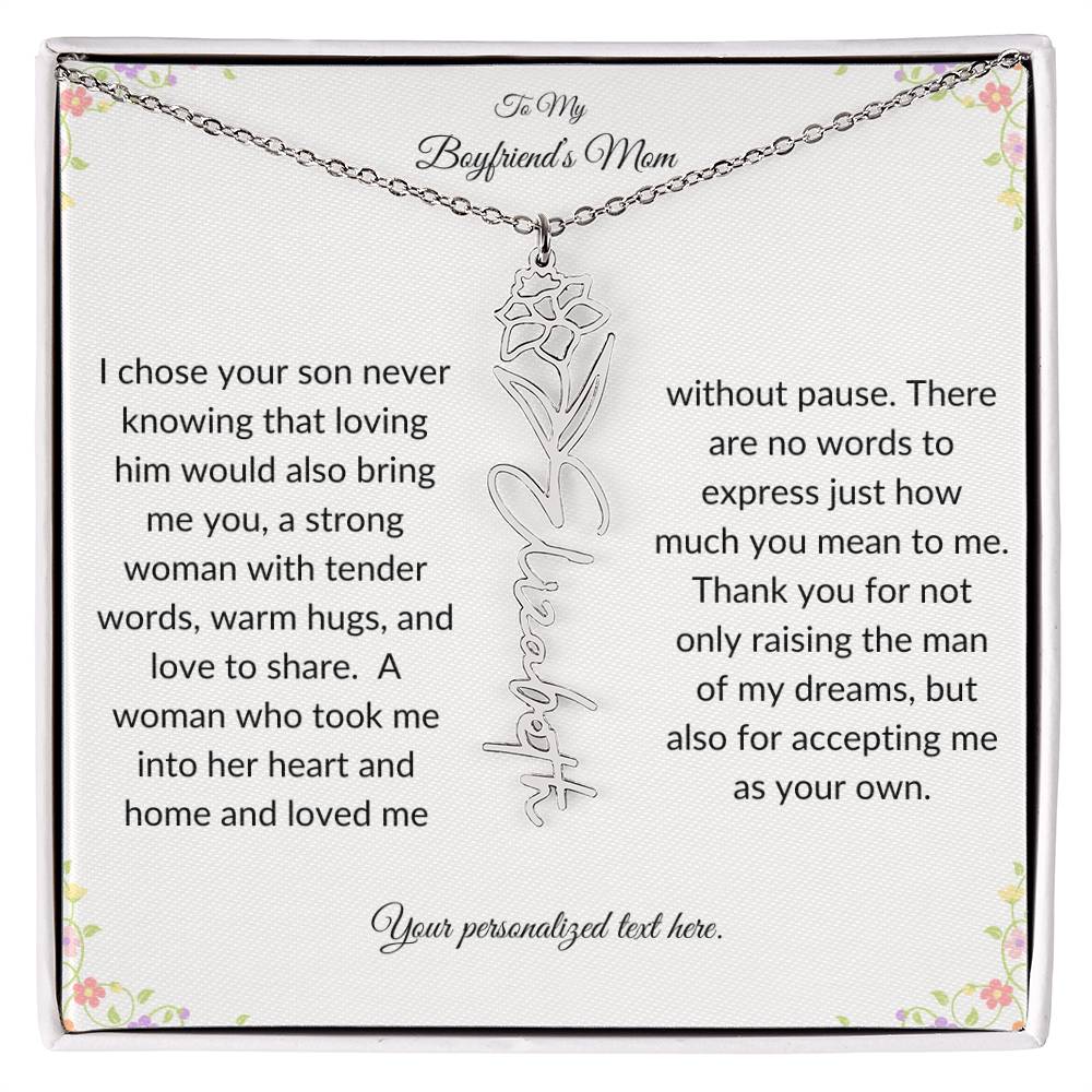 To My Boyfriends Mom Birth Flower Necklace-[product type]