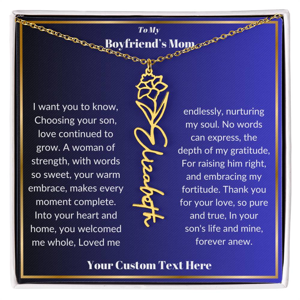 To My Boyfriends Mom Birth Flower Necklace  Gift-[product type]