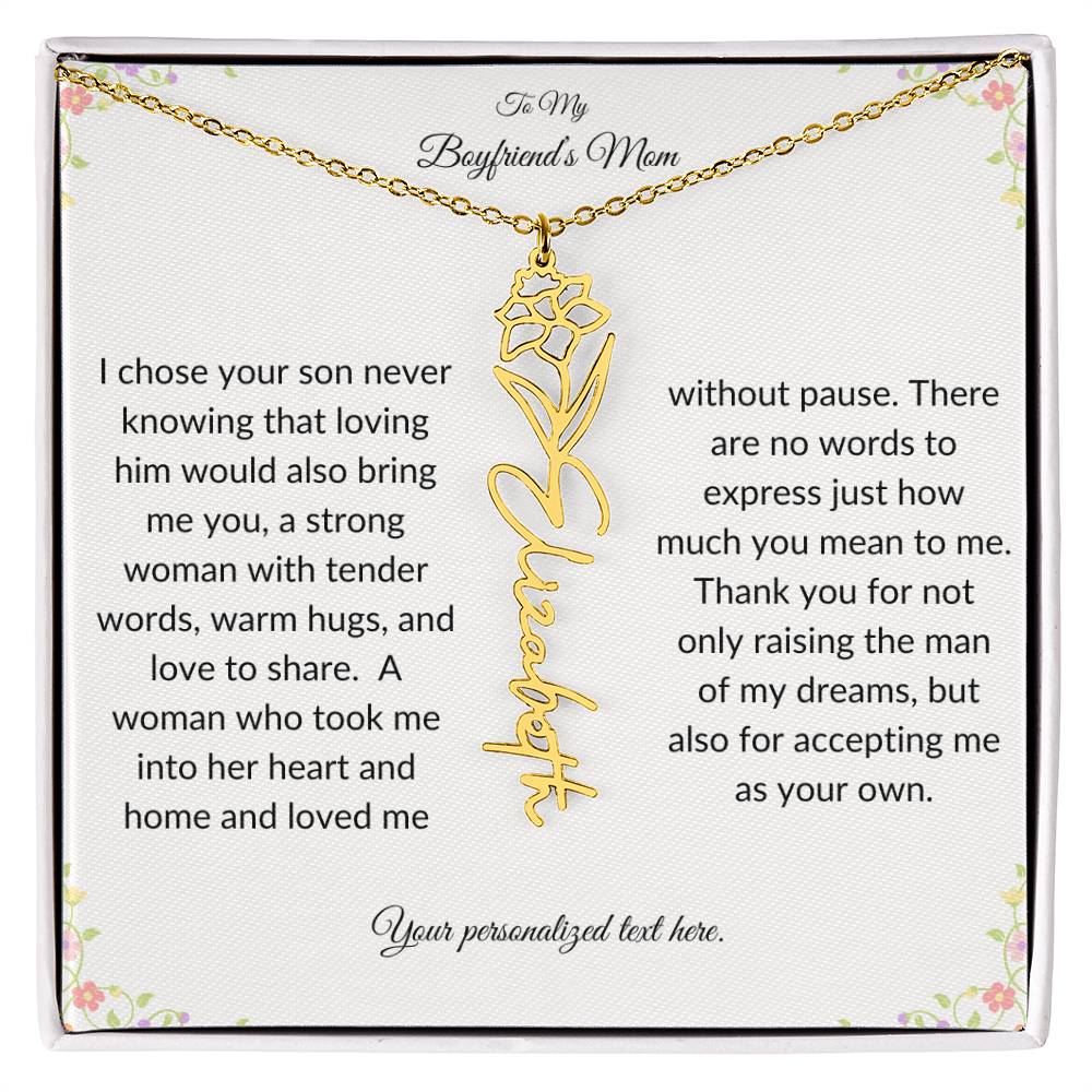 To My Boyfriends Mom Birth Flower Necklace-[product type]