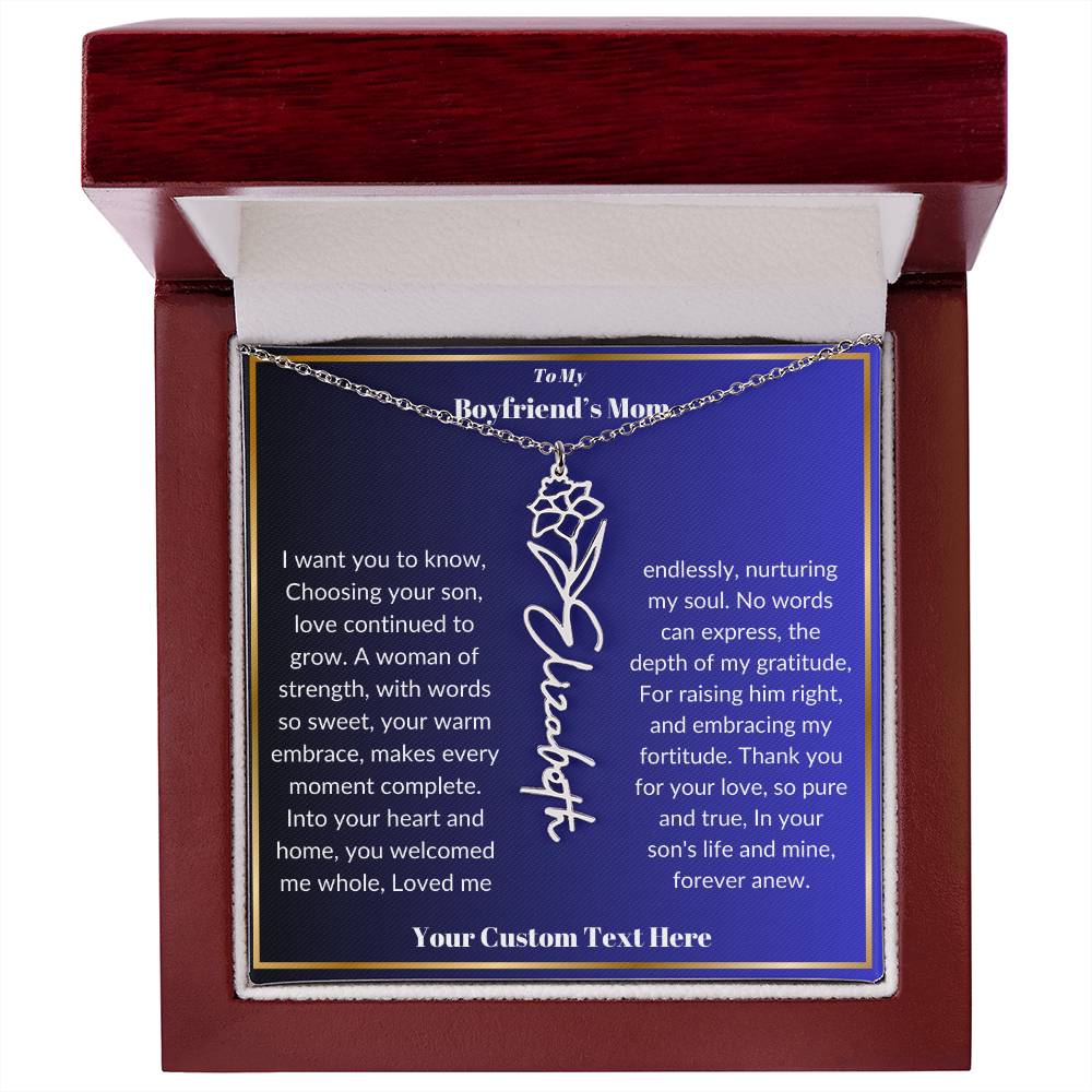 To My Boyfriends Mom Birth Flower Necklace  Gift-[product type]