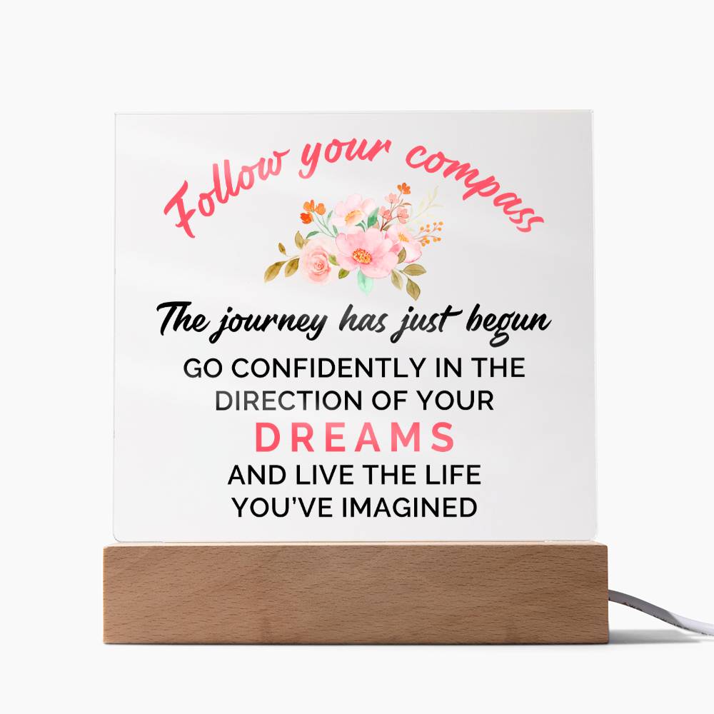 Graduation Follow Your Compass Plaque Gift-[product type]