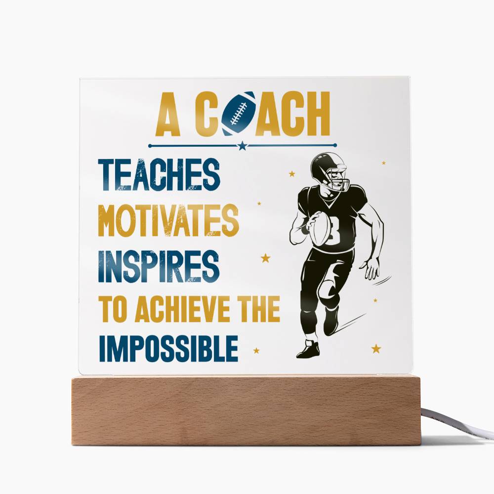 Football Coach Acrylic Plaque-[Heartfelt Family Gift]