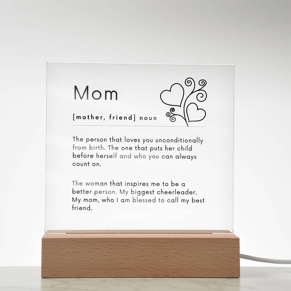 Mom definition Square Acrylic Plaque-[product type]