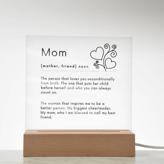 Mom definition Square Acrylic Plaque-[product type]