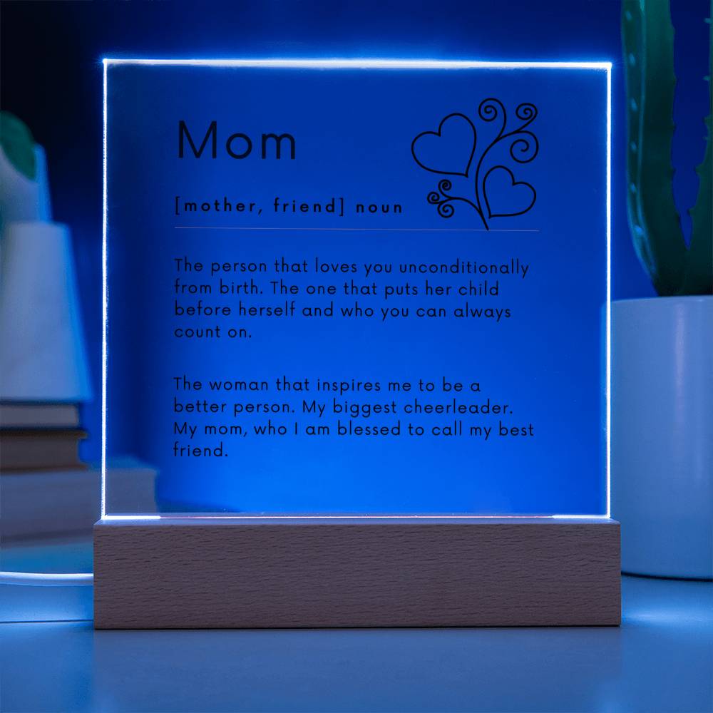 Mom definition Square Acrylic Plaque-[product type]