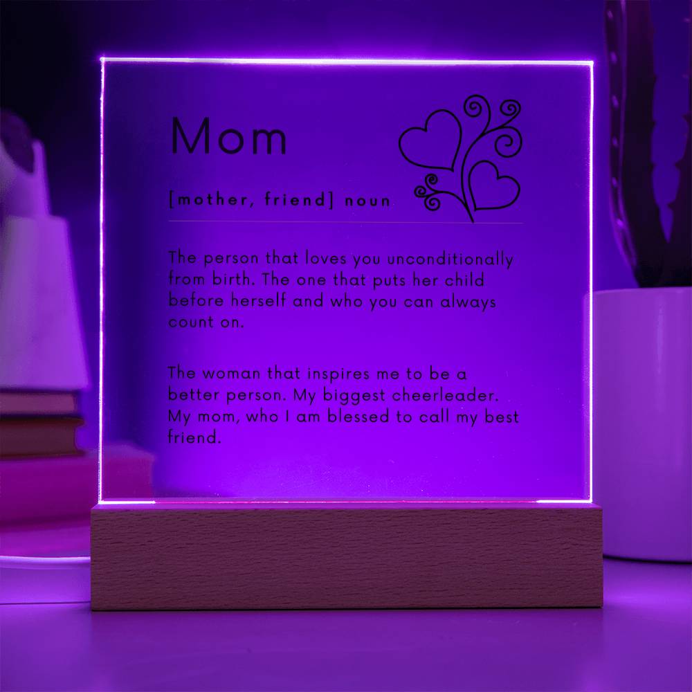 Mom definition Square Acrylic Plaque-[product type]