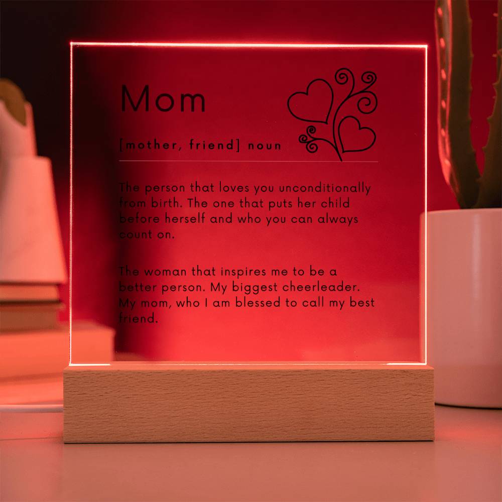 Mom definition Square Acrylic Plaque-[product type]